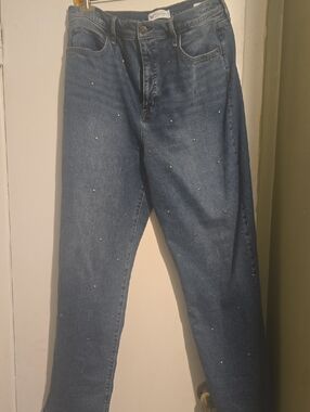 Jessica Simpson Medium Blue Studded Straight-Leg Jeans